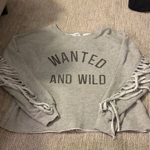 Wildfox Gray Pullover with Cutout Sleeves